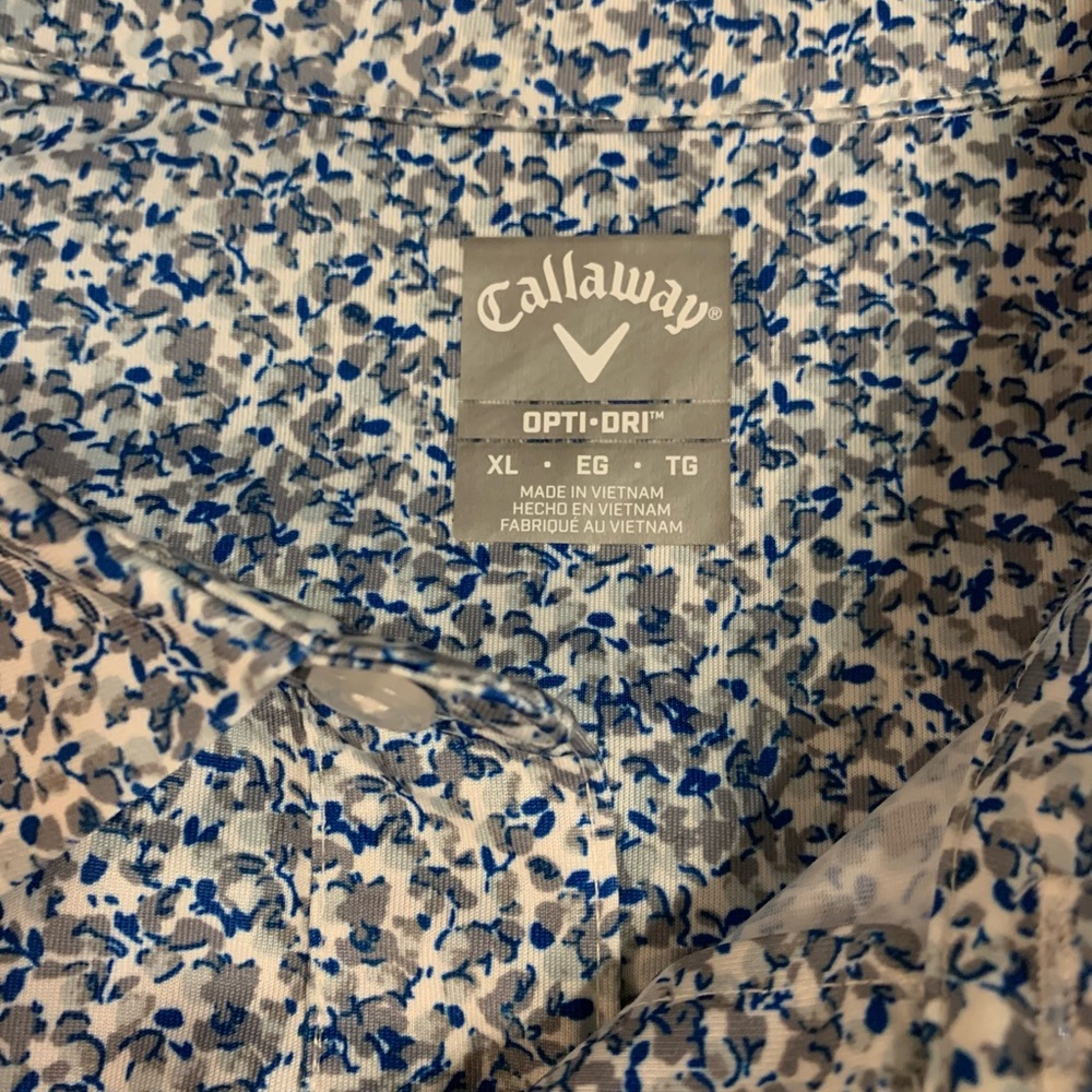 Callaway Men's Light Blue Patterned Polo Golf Shirt Opti-dri Size XL - Picture 4 of 5